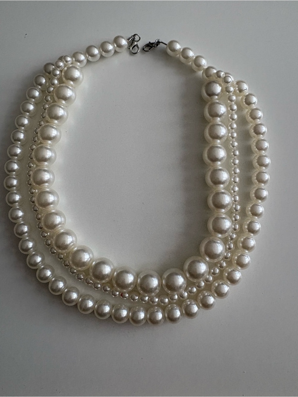 Vintage Classic White Pearl Multi-Strand Necklace